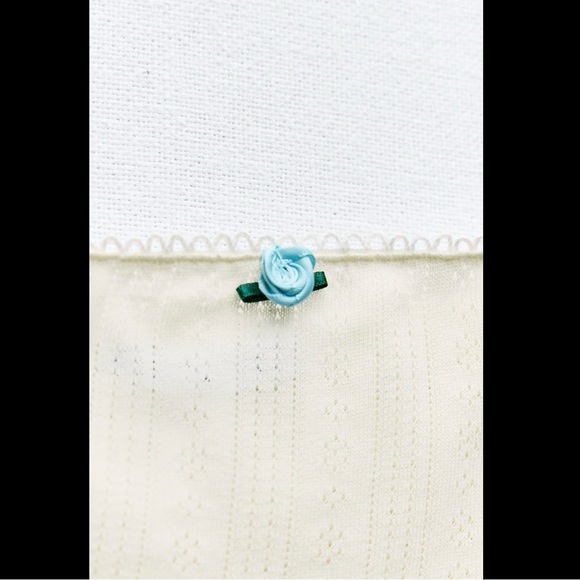 NWT ZARA FLORAL POINTELLE TOP - Picture 7 of 8